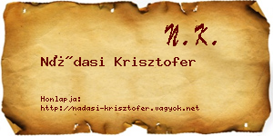 Nádasi Krisztofer névjegykártya